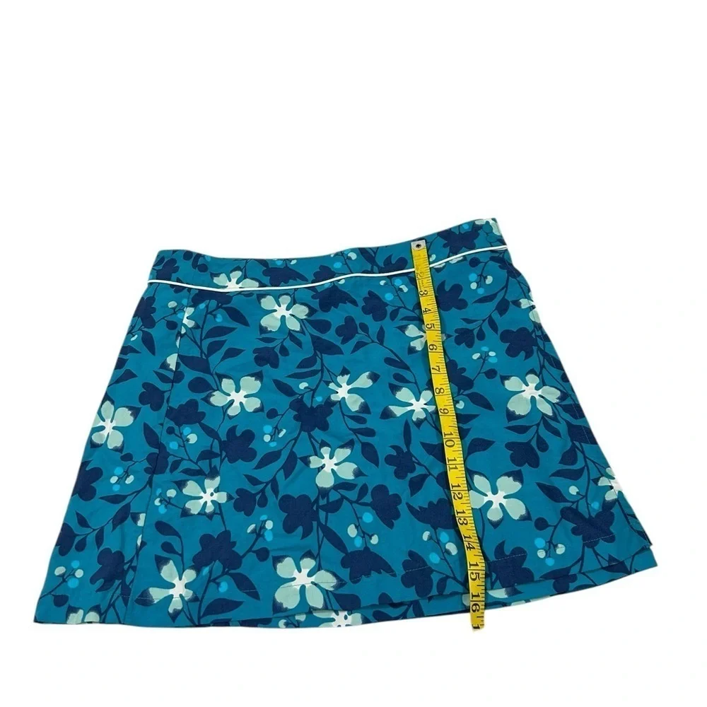 Patagonia Button Out Boardie Wrap Skirt Women’ 8 Blue Floral Snap Button Swim